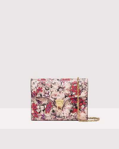Coccinelle Floral Print Leather Minibag Beat Flower Print - Pink
