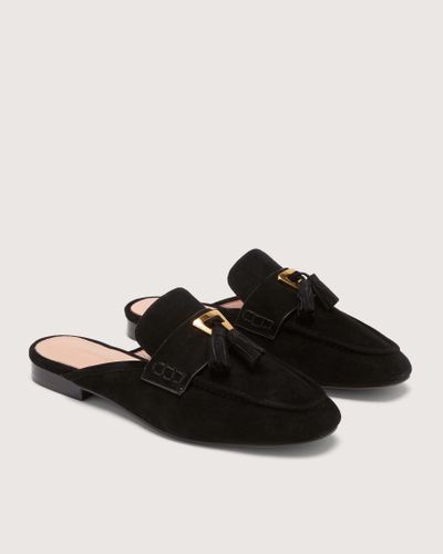 Coccinelle Suede Open Loafers Beat Suede - Black