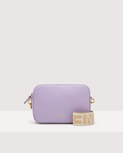 Coccinelle Grained Leather Crossbody Bag Tebe - Purple