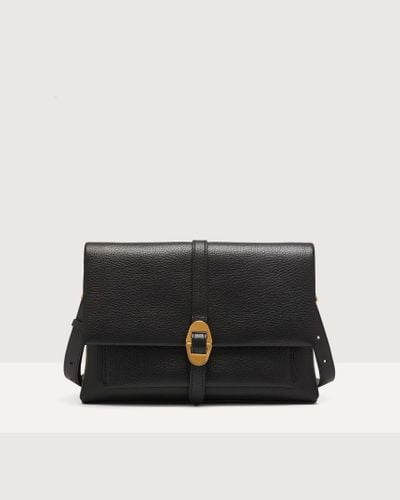 Coccinelle Grained Leather Shoulder Bag Dorian Small - Black