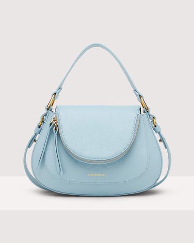 Coccinelle Grained Leather Handbag Sole Small - Blue