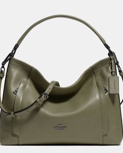 COACH Scout Hobo In Pebble Leather - Green