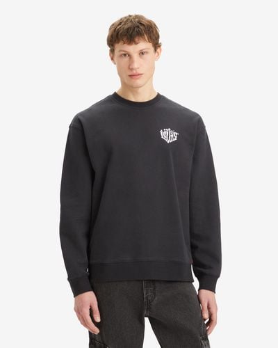 Levi's Relaxed sweatshirt mit rundhalsausschnitt und grafik - Schwarz