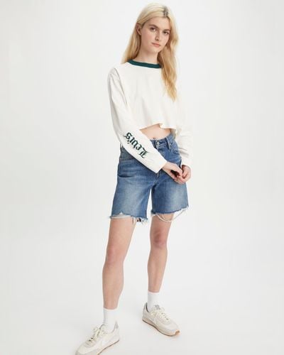 Levi's Reese Graphic Cropped Sweater Met Lange Mouwen - Zwart