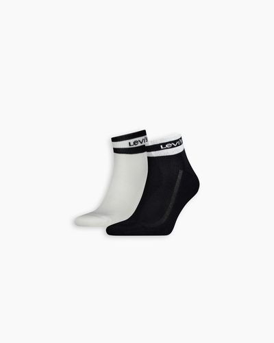 Levi's Calcetines sport stripe de altura estándar : paquete de 2 pares - Negro