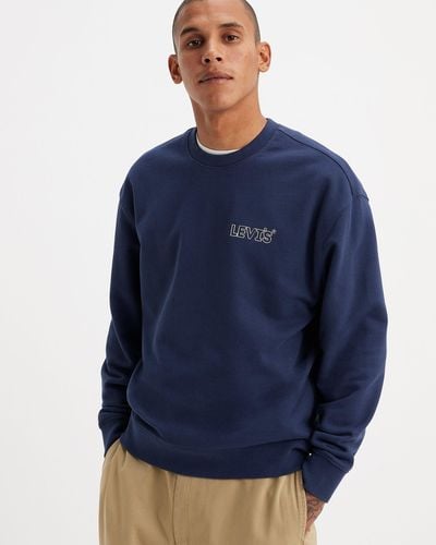 Levi's Relaxed fit sweatshirt mit rundhalsausschnitt und grafik - Blau