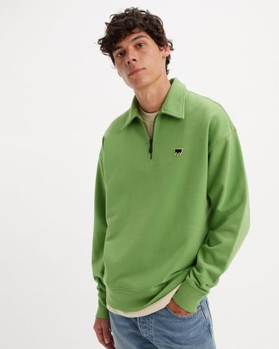 Levi's Skateboarding sweatshirt mit 1/4 reißverschluss - Grün
