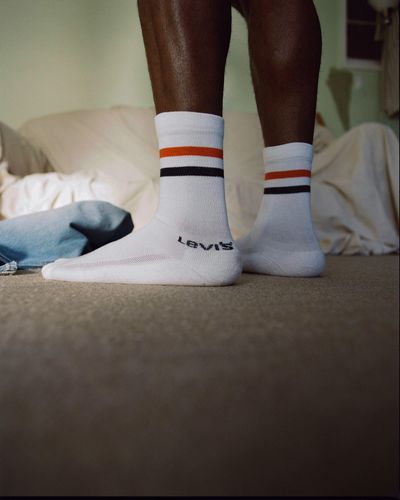 Levi's Regular Cut Sport Stripe Socks 2 Pack - Black