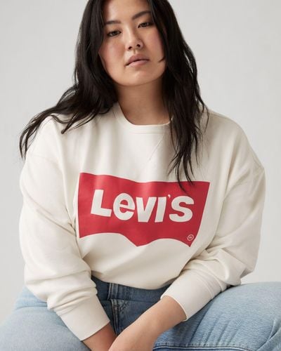 Levi's Signature sweatshirt mit rundhalsausschnitt und grafik (plus größe) - Schwarz