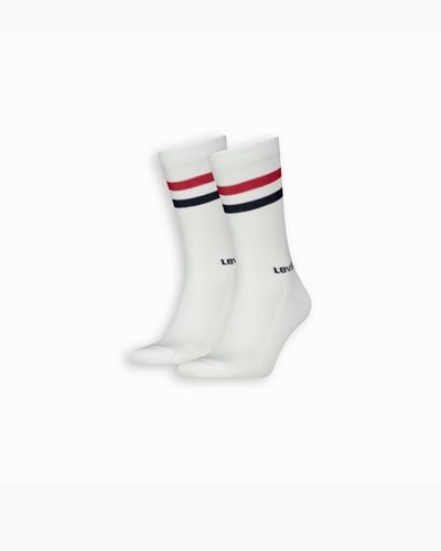 Levi's Calcetines de altura estándar sport stripe: paquete de 2 - Negro