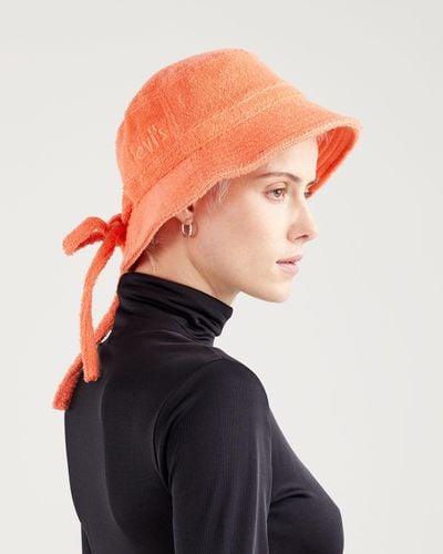 Levi's Bucket hat in spugna Arancione - Nero