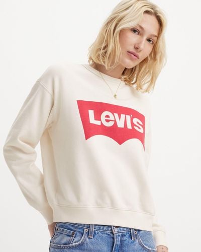 Levi's Signature sweatshirt mit rundhalsausschnitt und grafik - Schwarz