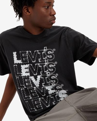 Levi's T shirt stampata taglio comodo - Nero