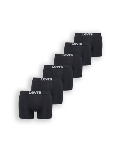 Levi's Caleçon uni basique lot de 6 - Noir