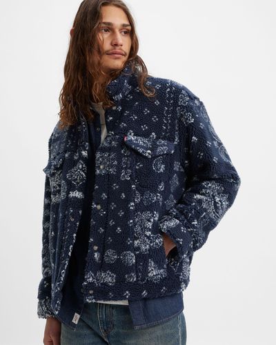 Levi's Nuova giacca Sherpa Trucker con taglio rilassato Blu - Nero