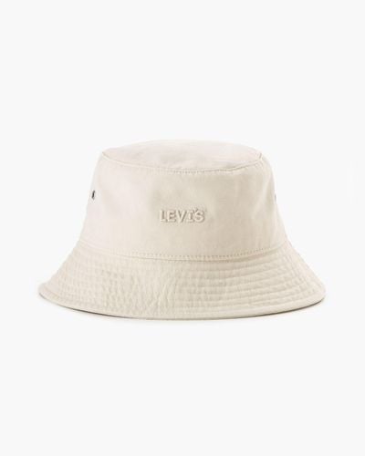 Levi's Bucket Hat Headline Logo Blanco - Negro