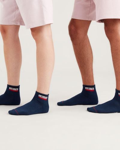 Levi's Calcetines de deporte de altura media : paquete de 2 - Negro