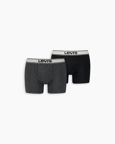 Levi's Vintage Heather Organic Cotton Boxer Brief 2 Pack - Black