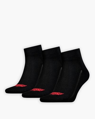 Levi's ® mittelhohe Socken mit Batwing Logo aus recycelter Baumwolle – 3er Pack - Schwarz