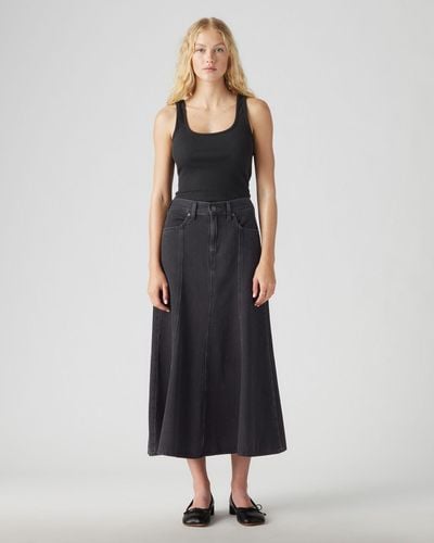 Levi's Fit And Flare Rok - Zwart
