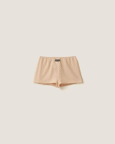 Miu Miu Cashmere And Silk Shorts - Natural
