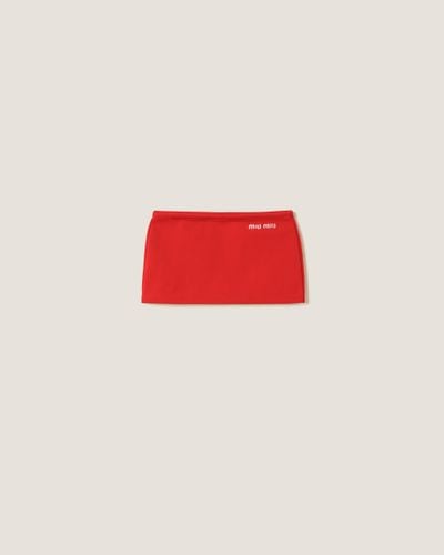 Miu Miu Nylon Miniskirt - Red