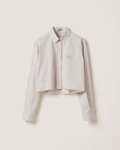 Miu Miu Poplin Shirt - Natural