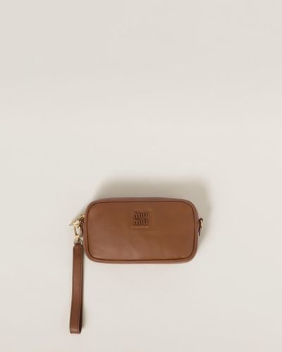Miu Miu Leather Pouch - Brown