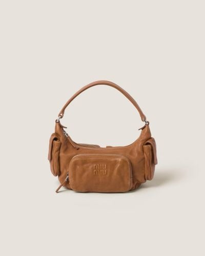 Miu Miu Pocket Nappa Leather Bag - Brown