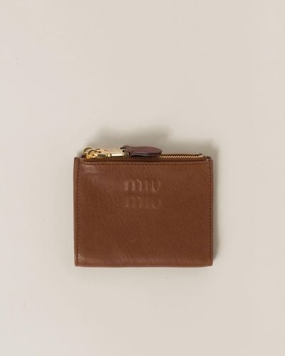 Miu Miu Small Nappa Leather Wallet - Brown