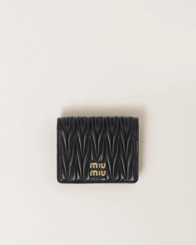 Miu Miu Small Matelassé Nappa Leather Wallet - Black