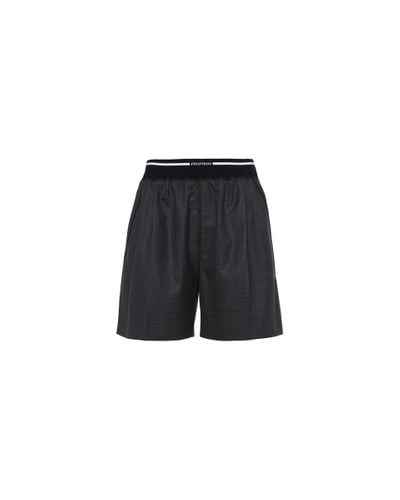 Miu Miu Glen Plaid Bermuda Shorts - Black