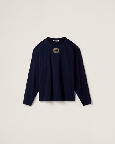 Miu Miu Cotton Jersey T-Shirt - Blue