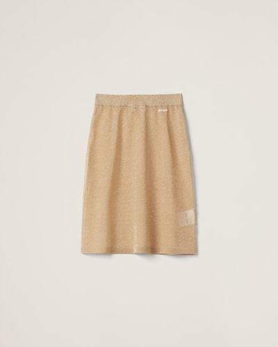 Miu Miu Lamé Skirt - Natural