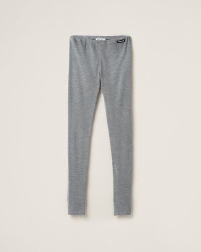 Miu Miu Silk Jersey Leggings - Grey