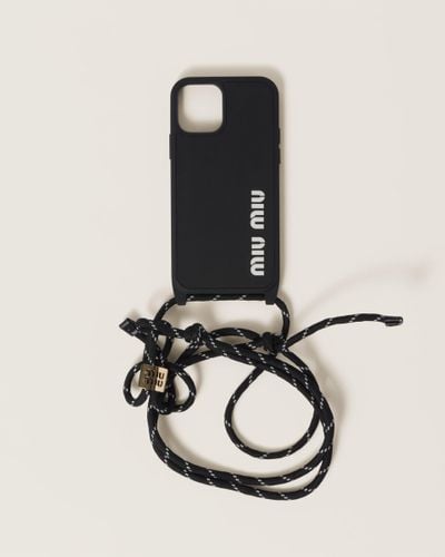 Miu Miu Rubber Cover For Iphone 15 Pro - Black