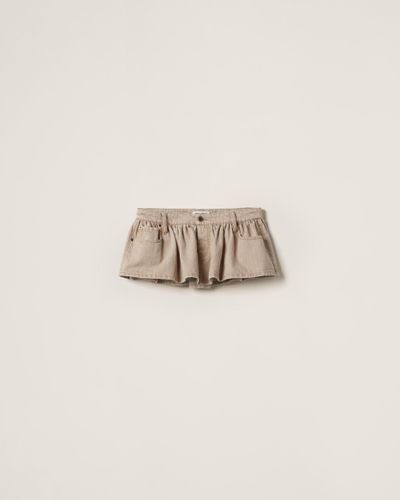 Miu Miu Denim Miniskirt - Natural