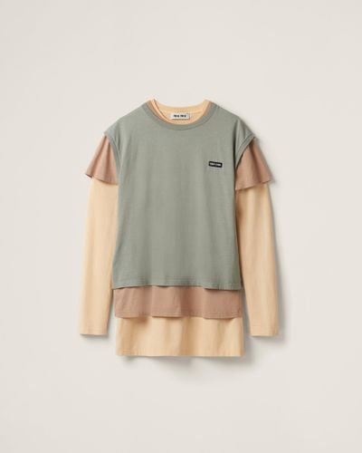 Miu Miu Set Of 3 Jersey T-shirts - Multicolour