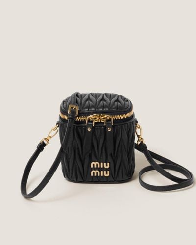 Miu Miu Matelassé Nappa Leather Micro Bag - Black