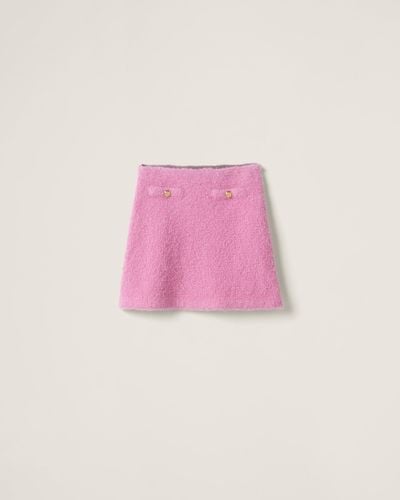 Miu Miu Cashmere And Silk Skirt - Pink