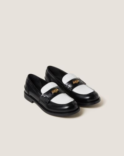 Miu Miu Leather Penny Loafers - Black