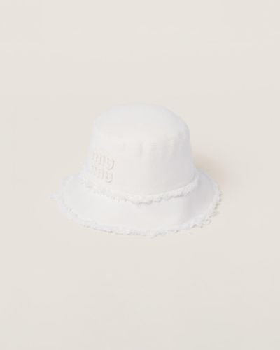 Miu Miu Denim Bucket Hat - White