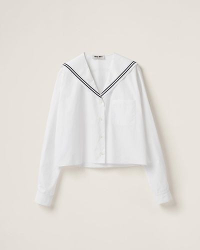 Miu Miu Sailor Poplin Shirt - White