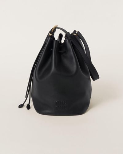 Miu Miu Leather Bucket Bag - Black