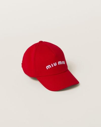 Miu Miu Drill Baseball Cap - Red