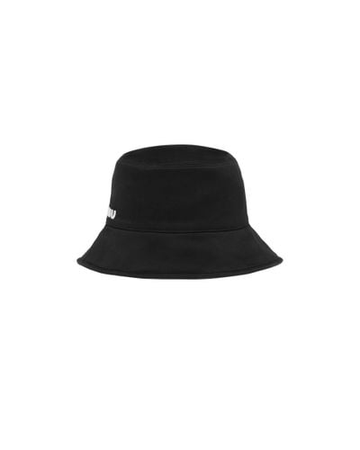 Miu Miu Cotton Bucket Hat - Black