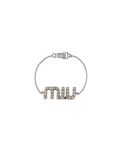 Miu Miu Crystal Bracelet - Metallic