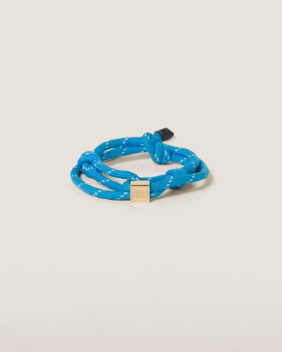 Miu Miu Cord And Nylon Bracelet - Blue