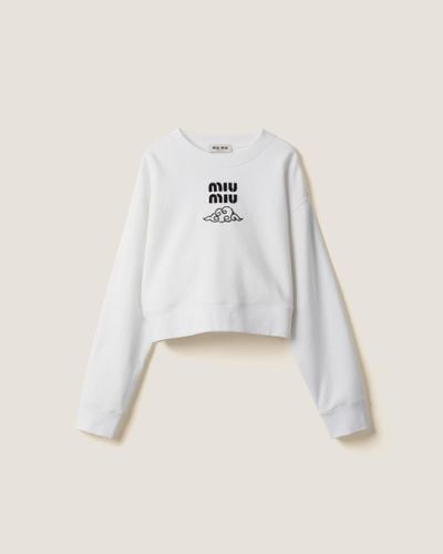 Miu Miu Cotton Fleece Sweatshirt - White