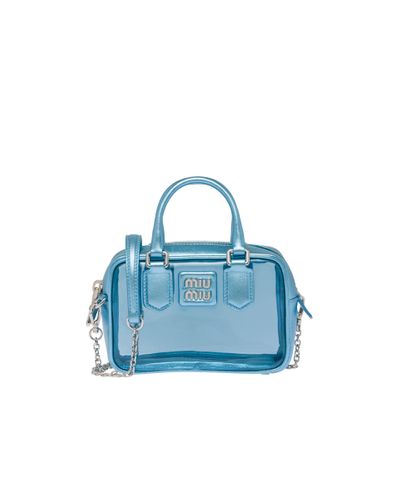 Miu Miu Plexiglas And Nappa Leather Mini Top-handle Bag - Blue